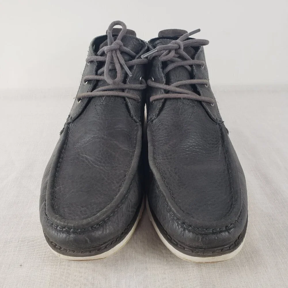 Toms Navi Moc Chukka Boots Mens Size 13 Gray Leather Casual Lace Up Ankle Shoes